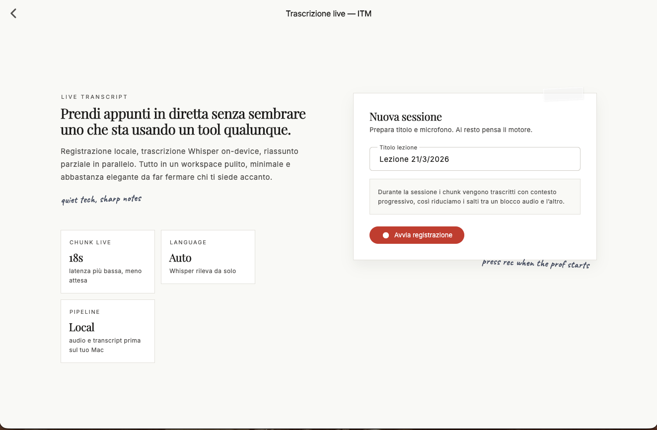 Lectio — trascrizione live