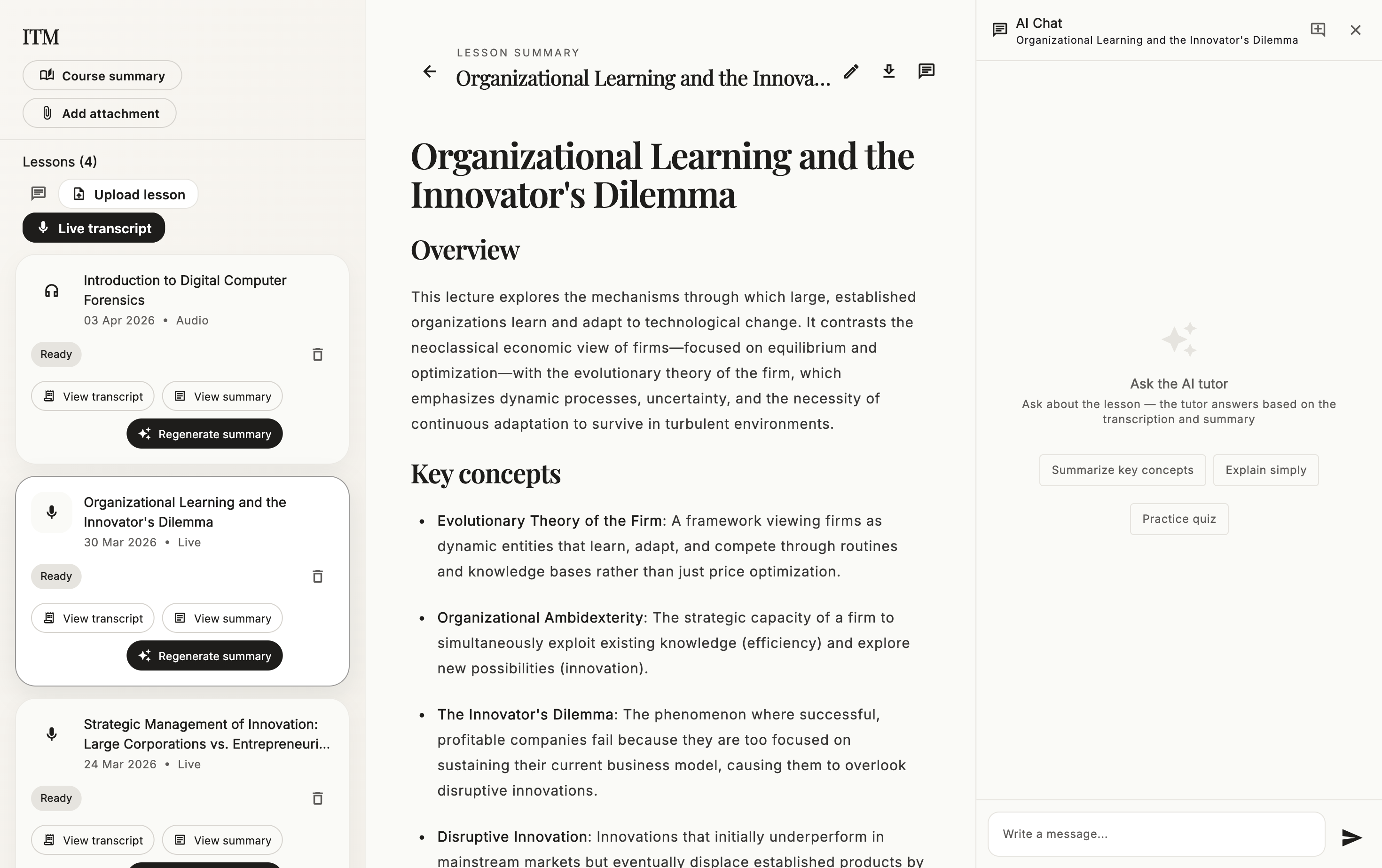 Lectio — app overview